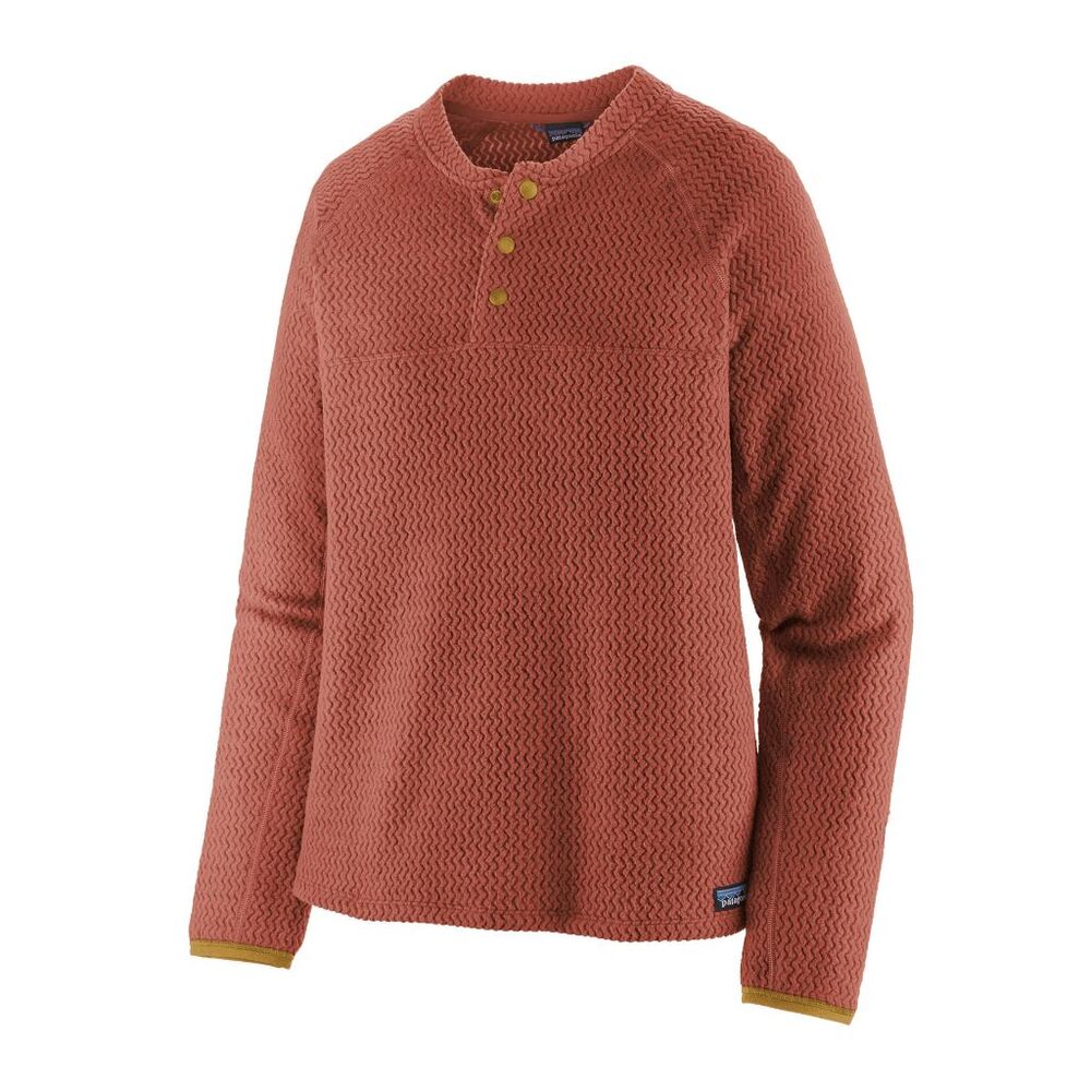 Patagonia Burl Red R1 Air Henley Fleece Pullover Sweatshirt Women's Size Large